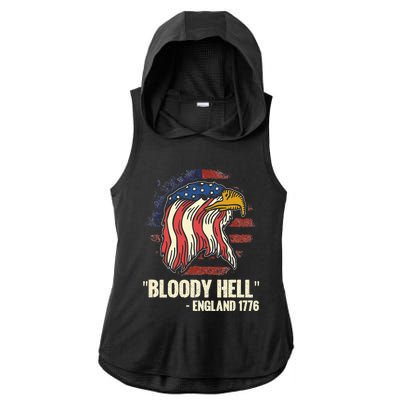 Bloody Hell England July 4th 1776 Ladies PosiCharge Tri-Blend Wicking Draft Hoodie Tank