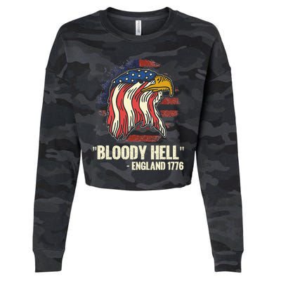 Bloody Hell England July 4th 1776 Cropped Pullover Crew