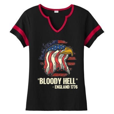 Bloody Hell England July 4th 1776 Ladies Halftime Notch Neck Tee