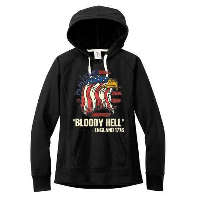 Bloody Hell England July 4th 1776 Women's Fleece Hoodie