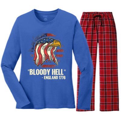 Bloody Hell England July 4th 1776 Women's Long Sleeve Flannel Pajama Set 