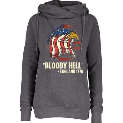 Bloody Hell England July 4th 1776 Womens Funnel Neck Pullover Hood