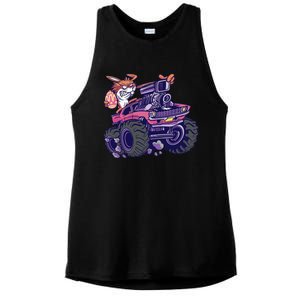  Bunny Happy Easter Monster Truck Lovers Ladies PosiCharge Tri-Blend Wicking Tank