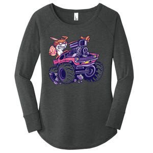  Bunny Happy Easter Monster Truck Lovers Women's Perfect Tri Tunic Long Sleeve Shirt