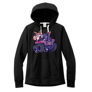  Bunny Happy Easter Monster Truck Lovers Women's Fleece Hoodie