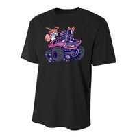  Bunny Happy Easter Monster Truck Lovers Youth Performance Sprint T-Shirt