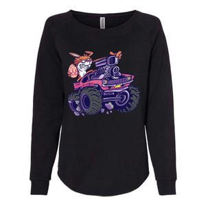  Bunny Happy Easter Monster Truck Lovers Womens California Wash Sweatshirt