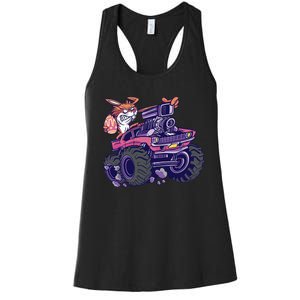  Bunny Happy Easter Monster Truck Lovers Women's Racerback Tank