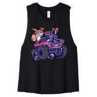  Bunny Happy Easter Monster Truck Lovers Women's Racerback Cropped Tank