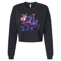  Bunny Happy Easter Monster Truck Lovers Cropped Pullover Crew