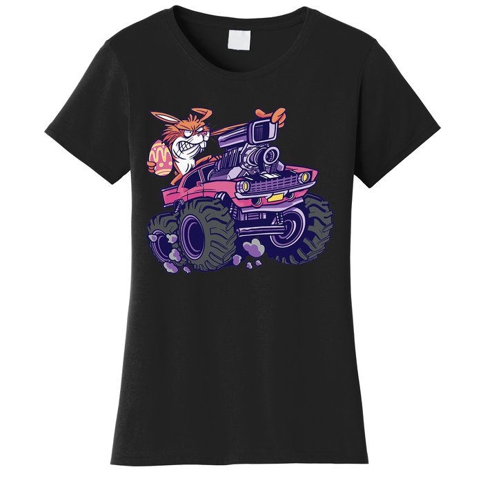  Bunny Happy Easter Monster Truck Lovers Women's T-Shirt