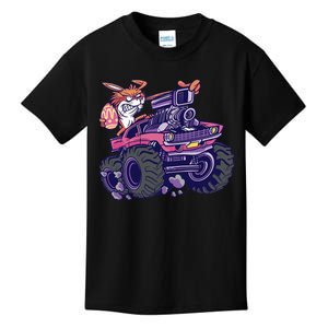  Bunny Happy Easter Monster Truck Lovers Kids T-Shirt