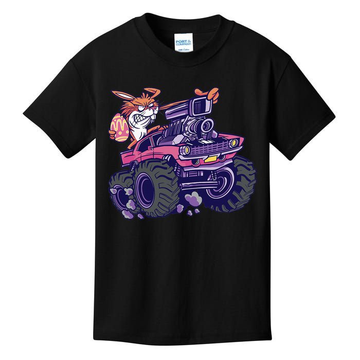  Bunny Happy Easter Monster Truck Lovers Kids T-Shirt