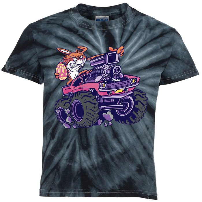  Bunny Happy Easter Monster Truck Lovers Kids Tie-Dye T-Shirt