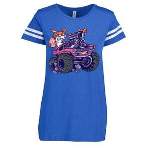  Bunny Happy Easter Monster Truck Lovers Enza Ladies Jersey Football T-Shirt