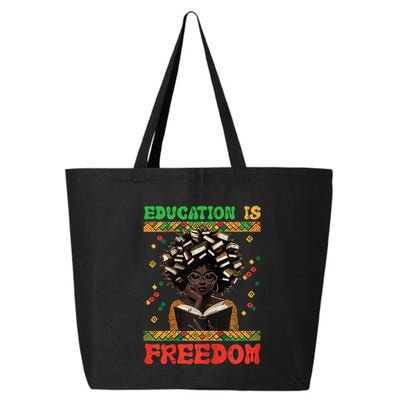 Black History Education Freedom Afro Teacher Female 25L Jumbo Tote