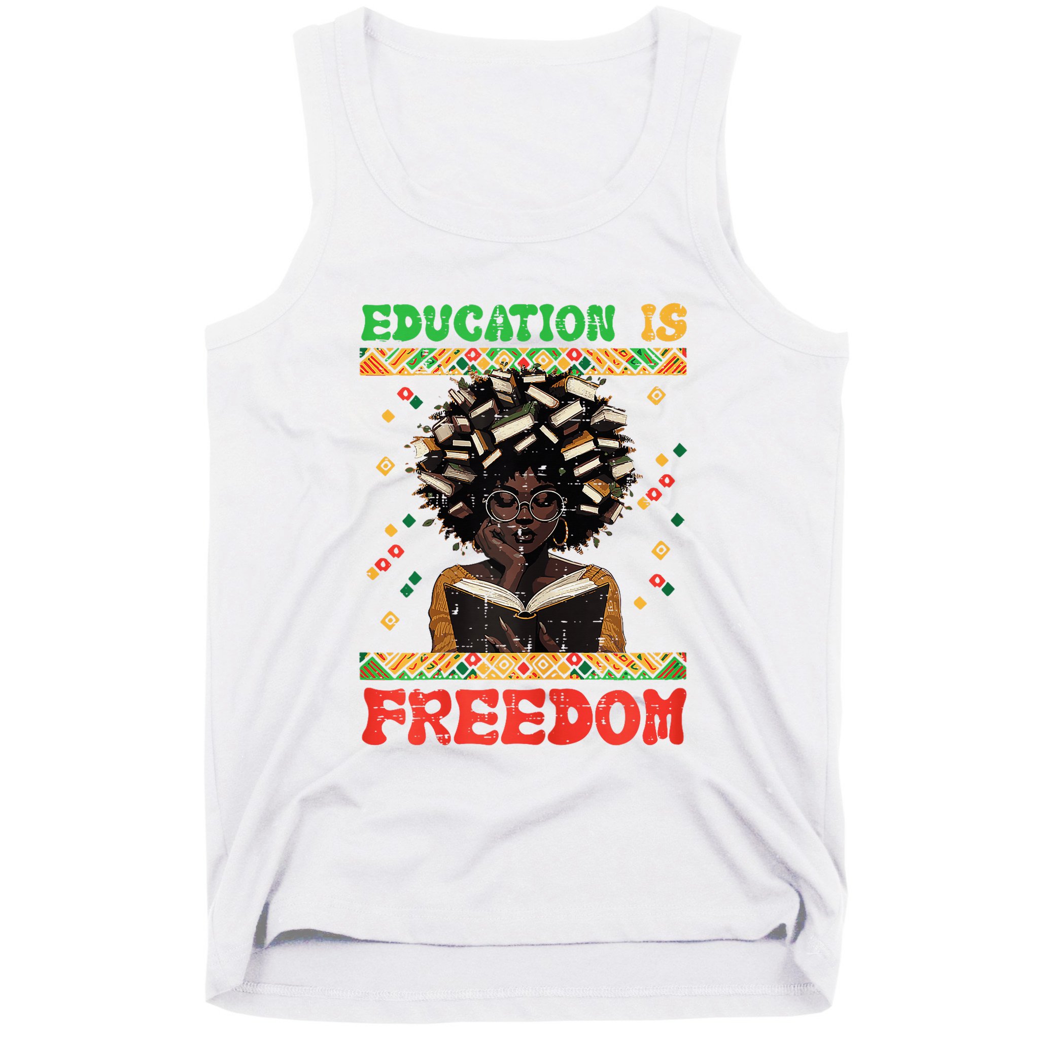 Black History Education Freedom Afro Teacher Female Tank Top