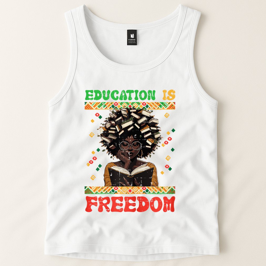 Black History Education Freedom Afro Teacher Female Tank Top
