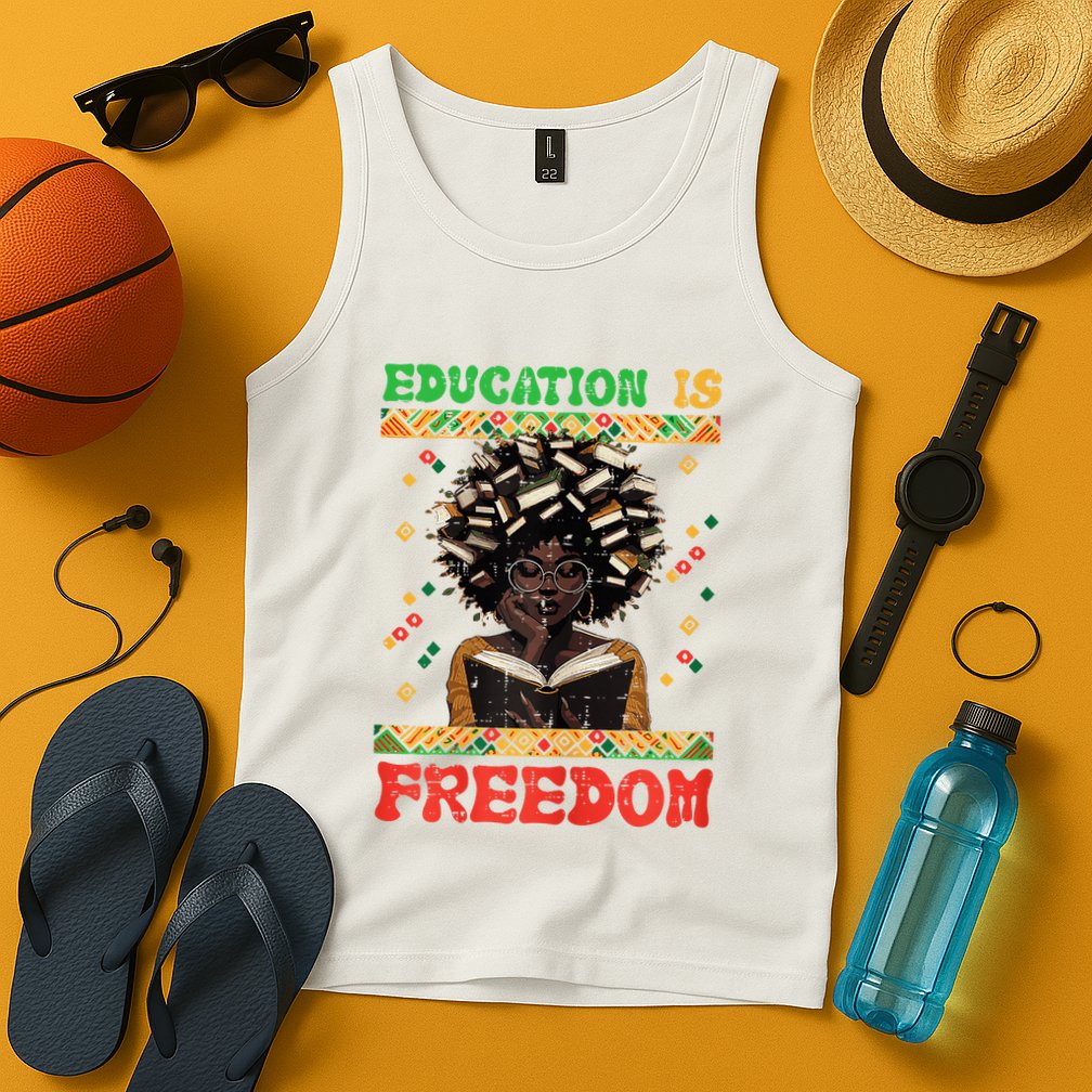 Black History Education Freedom Afro Teacher Female Tank Top