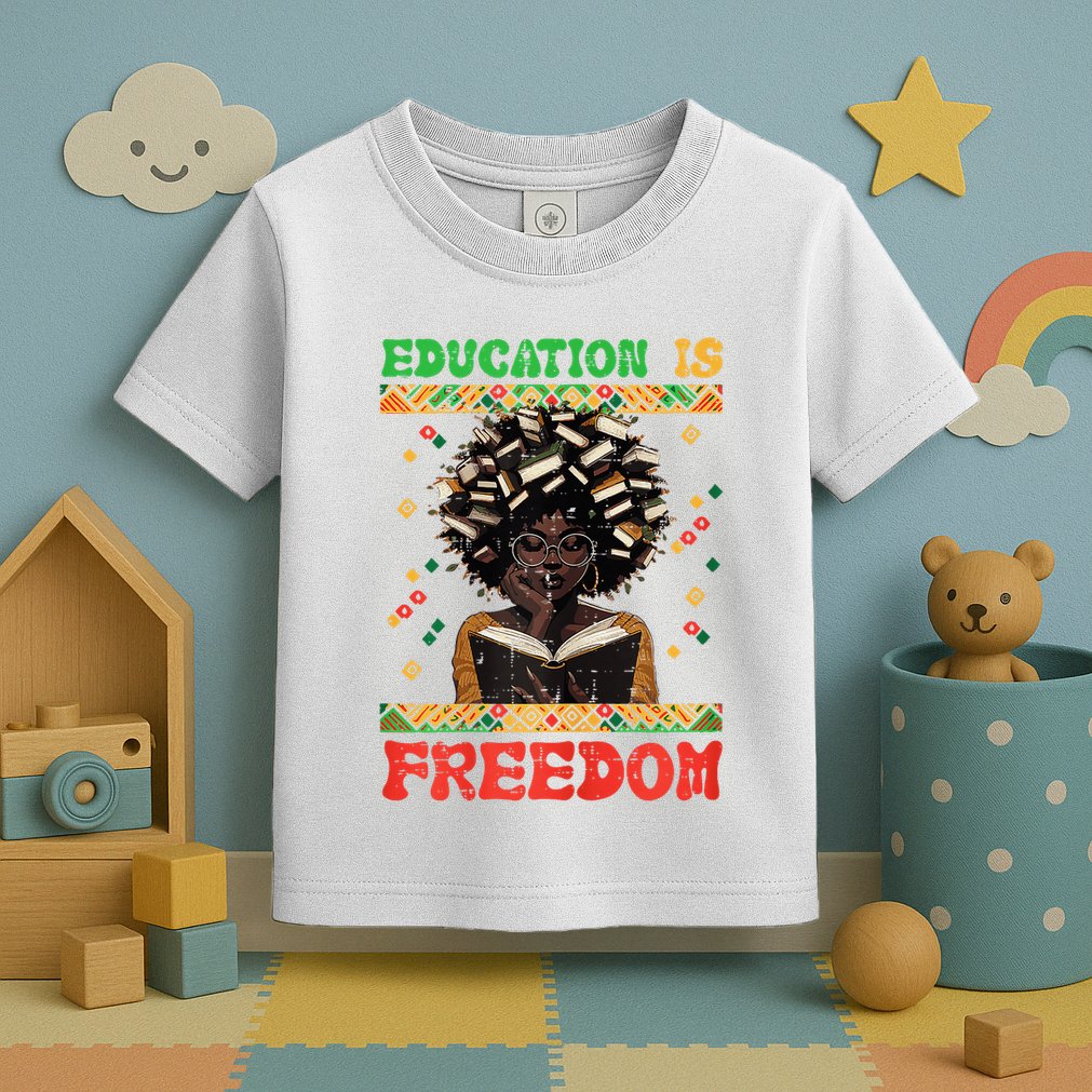 Black History Education Freedom Afro Teacher Female Toddler T-Shirt