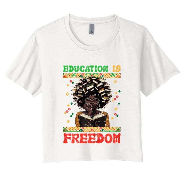 Black History Education Freedom Afro Teacher Female Crop Top