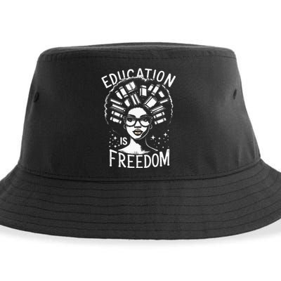 Black History Education Is Freedom Books Sustainable Bucket Hat