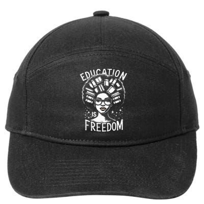 Black History Education Is Freedom Books 7-Panel Snapback Hat