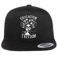 Black History Education Is Freedom Books Flat Bill Trucker Hat