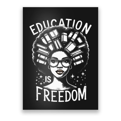 Black History Education Is Freedom Books Poster