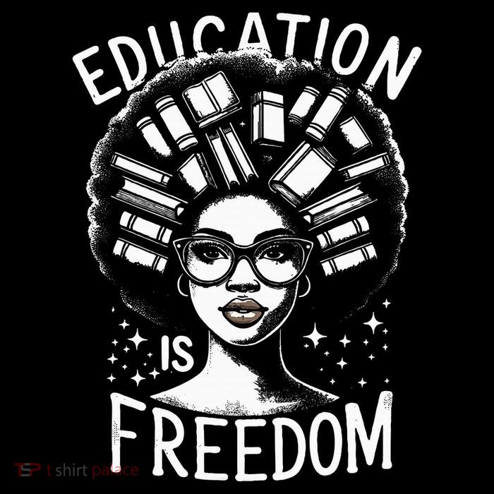 Black History Education Is Freedom Books Kids T-Shirt