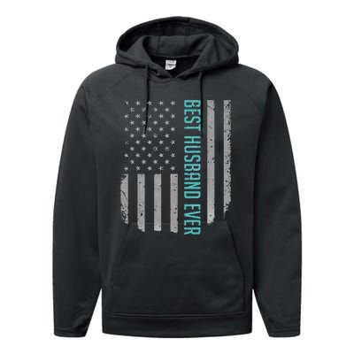 Best Husband Ever American Flag Gifts For Father's day Performance Fleece Hoodie