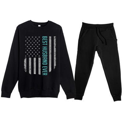 Best Husband Ever American Flag Gifts For Father's day Premium Crewneck Sweatsuit Set