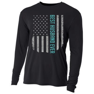 Best Husband Ever American Flag Gifts For Father's day Cooling Performance Long Sleeve Crew