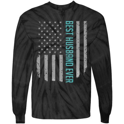 Best Husband Ever American Flag Gifts For Father's day Tie-Dye Long Sleeve Shirt