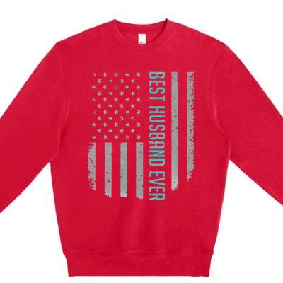 Best Husband Ever American Flag Gifts For Father's day Premium Crewneck Sweatshirt