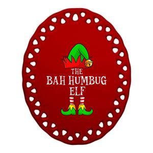 Bah Humbug Elf Christmas Family Matching Pajamas Christmas Ceramic Oval Ornament