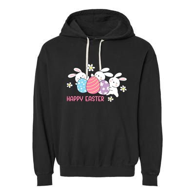 Bunnies Happy Easter Garment-Dyed Fleece Hoodie