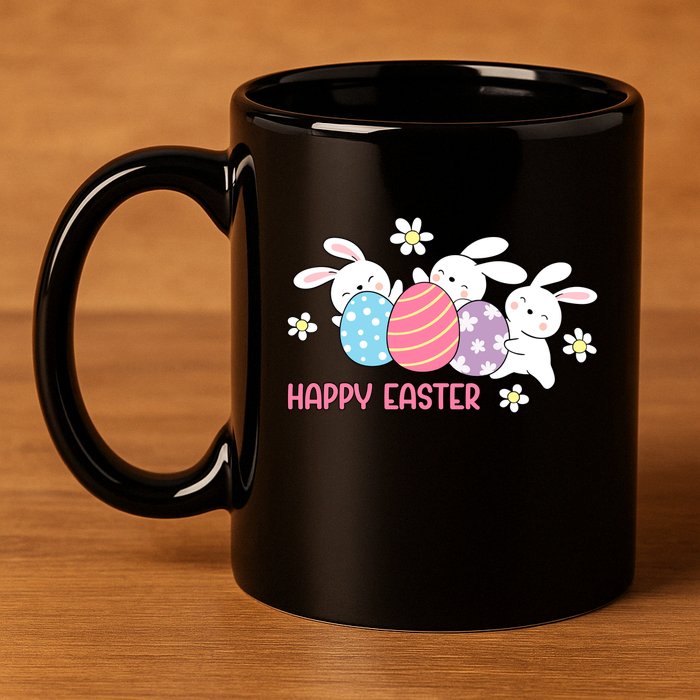 Bunnies Happy Easter 11oz C Handle Ceramic Mug