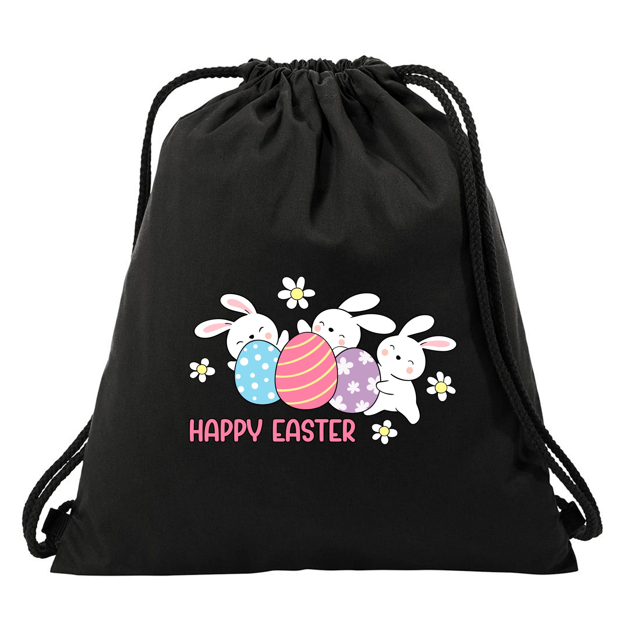 Bunnies Happy Easter Drawstring Bag