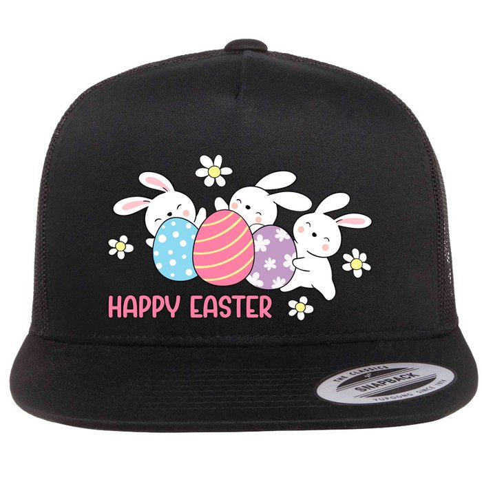 Bunnies Happy Easter Flatbill Hat