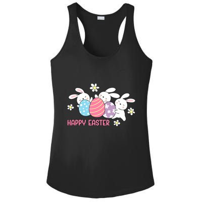 Bunnies Happy Easter Ladies PosiCharge Competitor Racerback Tank