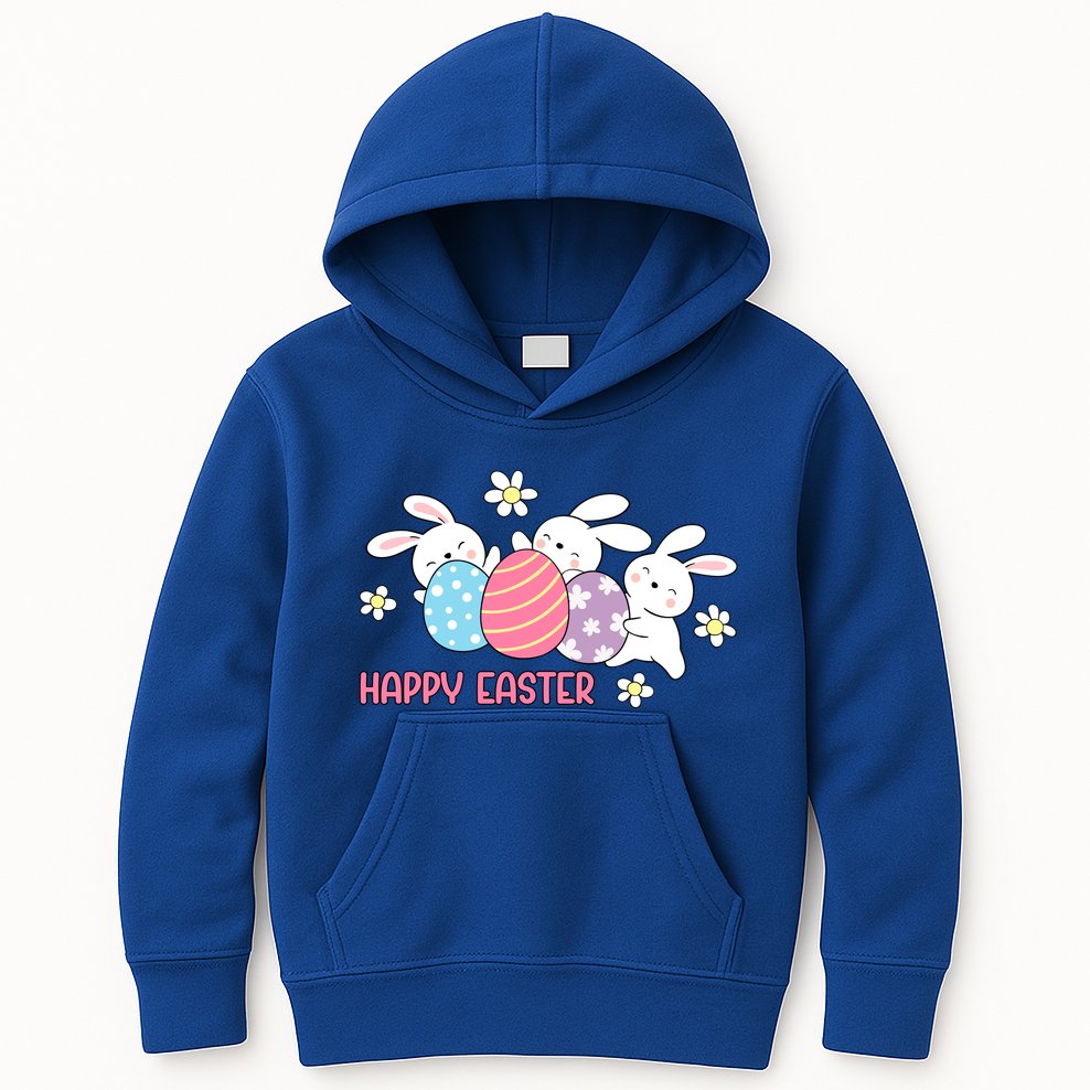 Bunnies Happy Easter Kids Hoodie