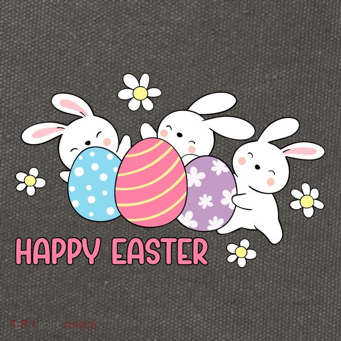 Bunnies Happy Easter Cotton Canvas Backpack