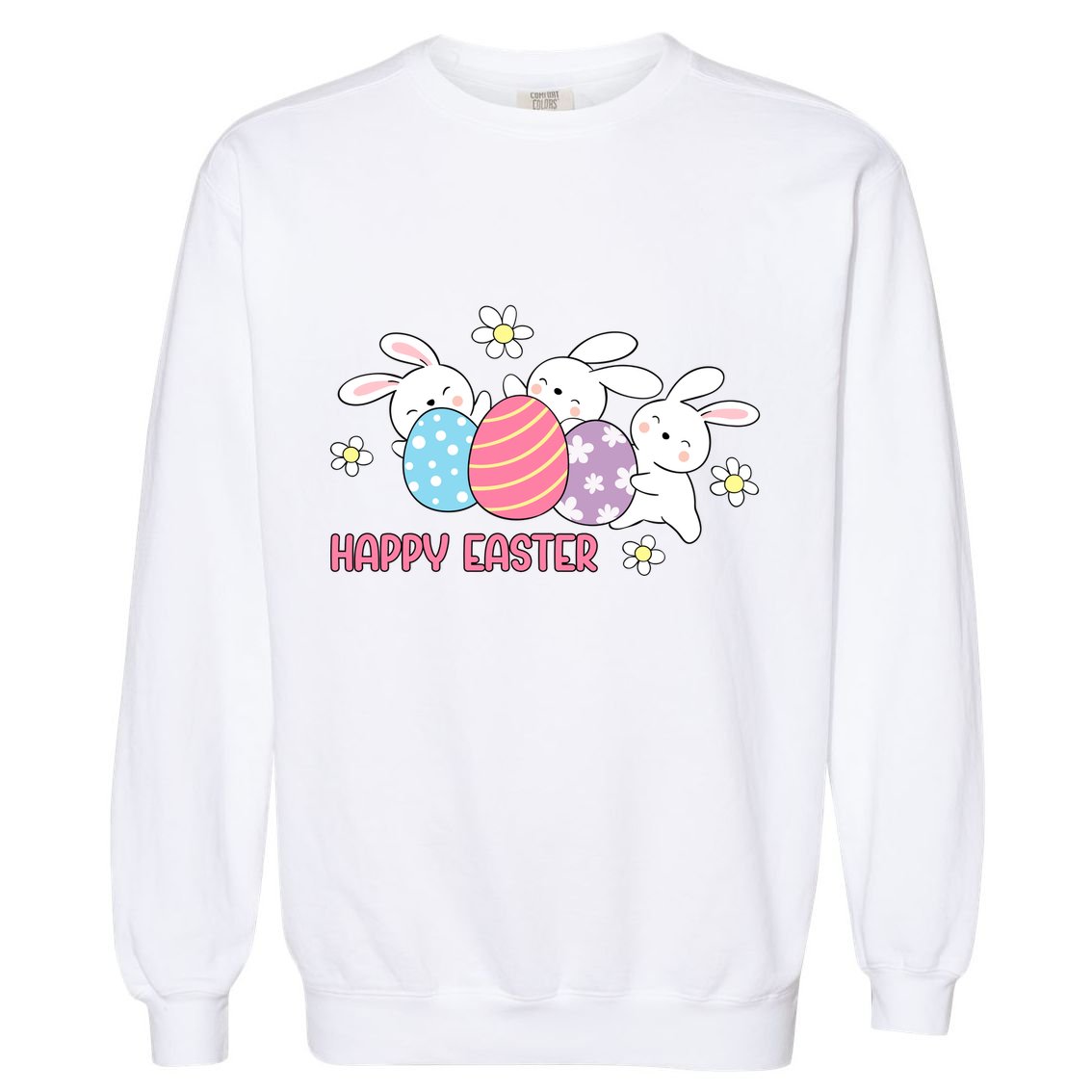 Bunnies Happy Easter Garment-Dyed Sweatshirt