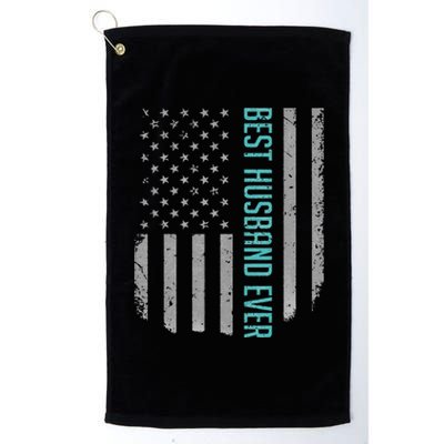 Best Husband Ever American Flag Gifts For Father's day Platinum Collection Golf Towel