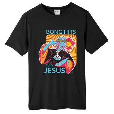 Bong Hits For Jesus Funny THC Stoner Gift Tall Fusion ChromaSoft Performance T-Shirt