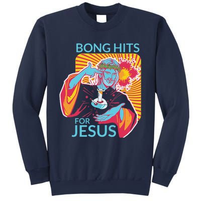 Bong Hits For Jesus Funny THC Stoner Gift Sweatshirt