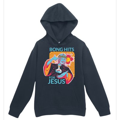 Bong Hits For Jesus Funny THC Stoner Gift Urban Pullover Hoodie