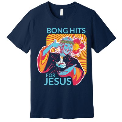 Bong Hits For Jesus Funny THC Stoner Gift Premium T-Shirt