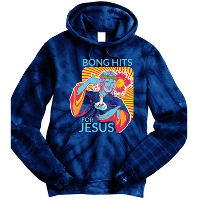 Bong Hits For Jesus Funny THC Stoner Gift Tie Dye Hoodie